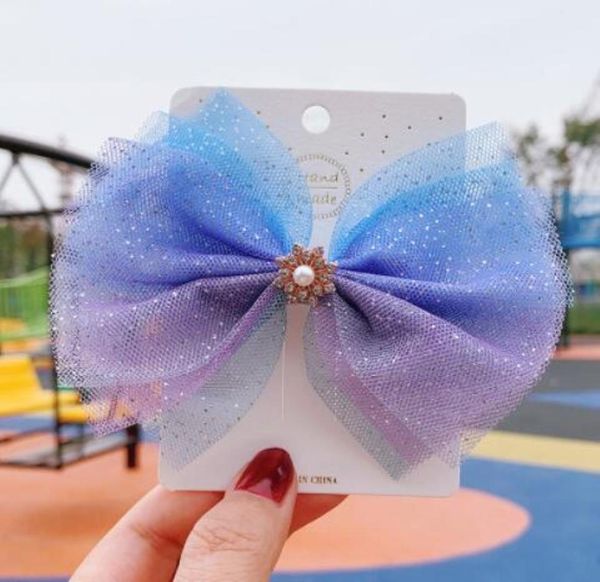 

hair accessories baby kids maternity glitter knot bows princess lace hairclips with bling dots hairpins for g dhetk6543454, Slivery;white