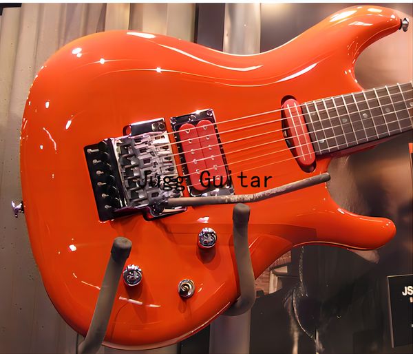 

js2140 joe muscle car orange electric guitar floyd climb tremolo bridge 3 pickup truck red deluxe abalone point inset chrome hardware