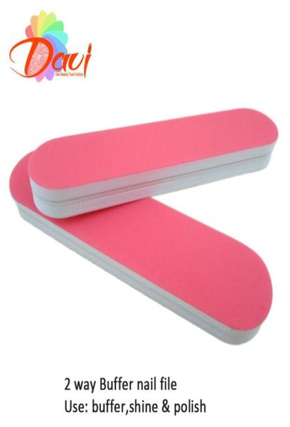 

120pcslot pink mini nail buffer file double size buff and polish for nature nails2422124