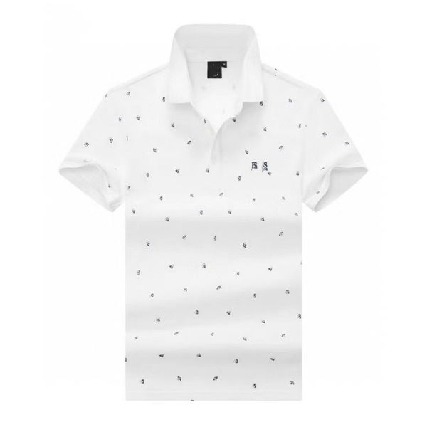 

2023 bos men polo shirt summer clothes luxury classic breathability tennis business casual short sleeve sportswear s xxxl man slim fit mens, White;black