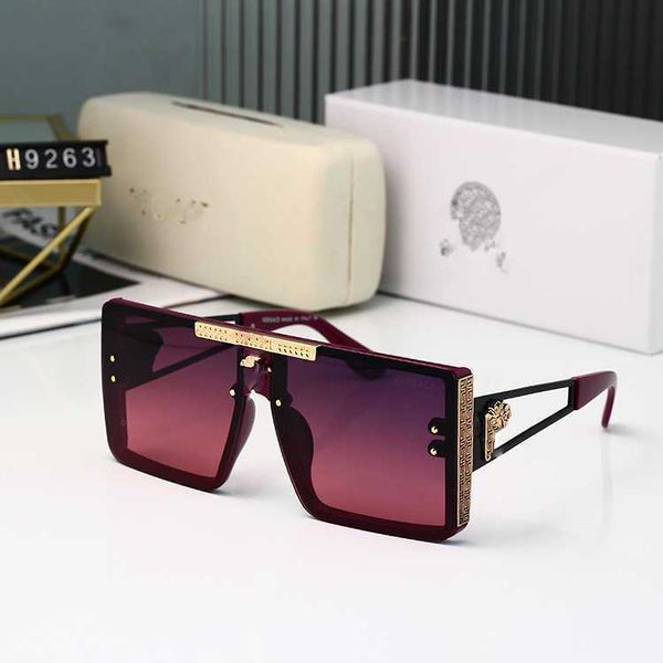 

2023 versage sunglass vercace sunglasses ens sage mens punk personality metal frame fashion trend toad fashion baseball red, White;black