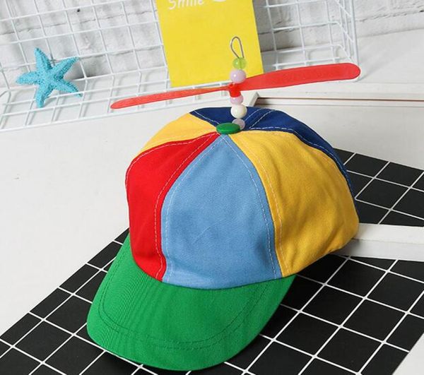 

helicopter propeller baseball caps colorful patchwork cap hat bamboo dragonfly children boys girls snapback dad hat9457087, Yellow