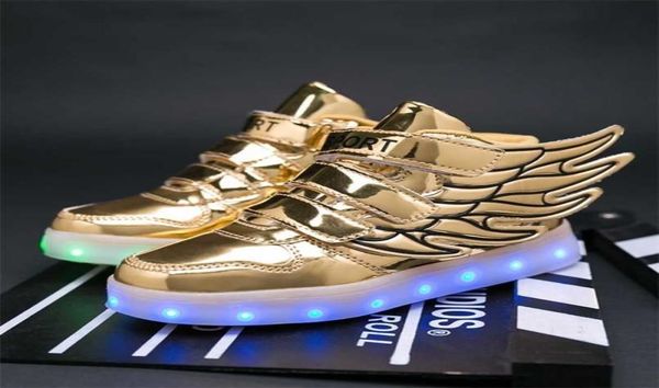 

unclejerry children glowing shoes with wings for boys and girls led sneakers fur inside shoe fun usb rechargeable 2110228433583, Black;red
