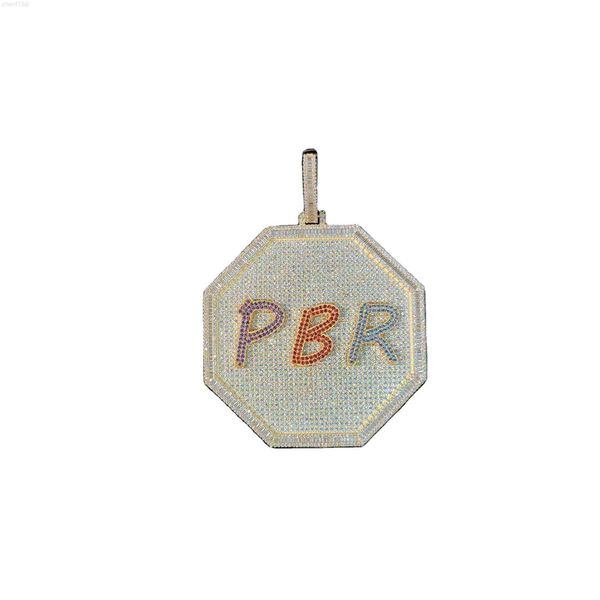 

custom hip hop iced out pendant jewelry silver material with vvs moissanite diamonds pendant