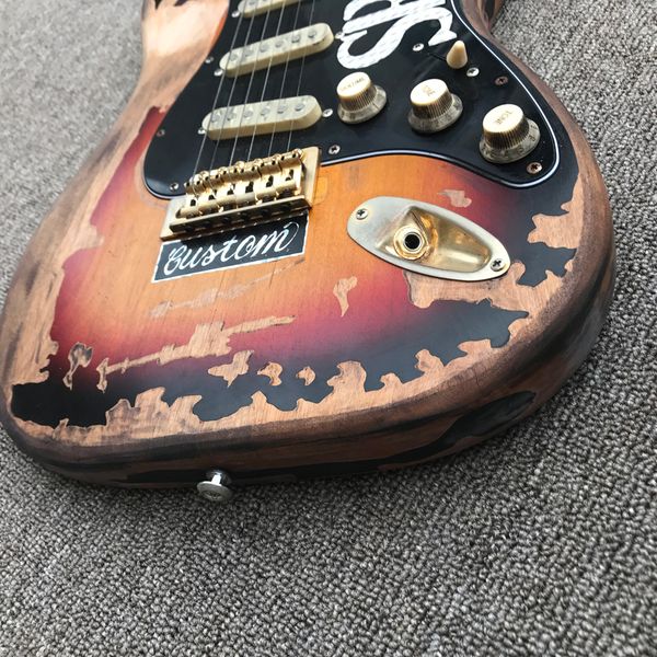 

custom shop masterbuilt srv stevie ray vaughan heavy relic tribute electric guitar alder body vintage sunburst tremolo bri