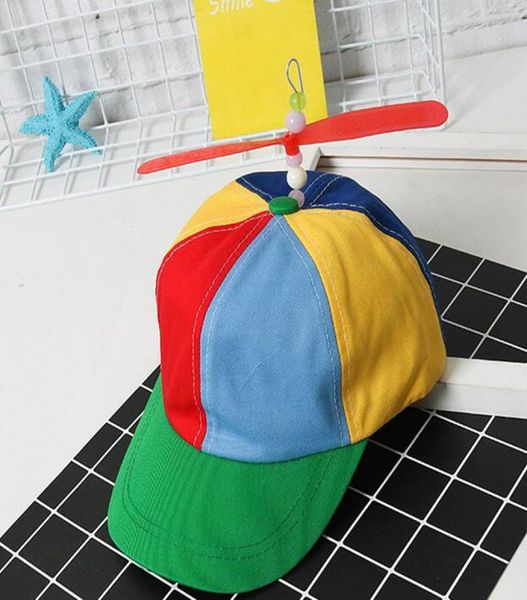 

helicopter propeller baseball caps colorful patchwork cap hat bamboo dragonfly children boys girls snapback dad hat3678199, Yellow