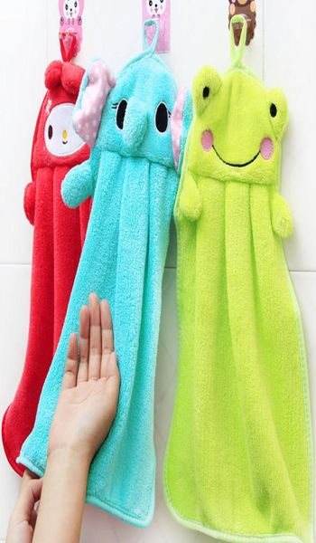 

6 colors cartoon animal hand nice decoration for bathroom wish towel washcloths soft coral fleece kids towel wipe sweat hung towel1023001