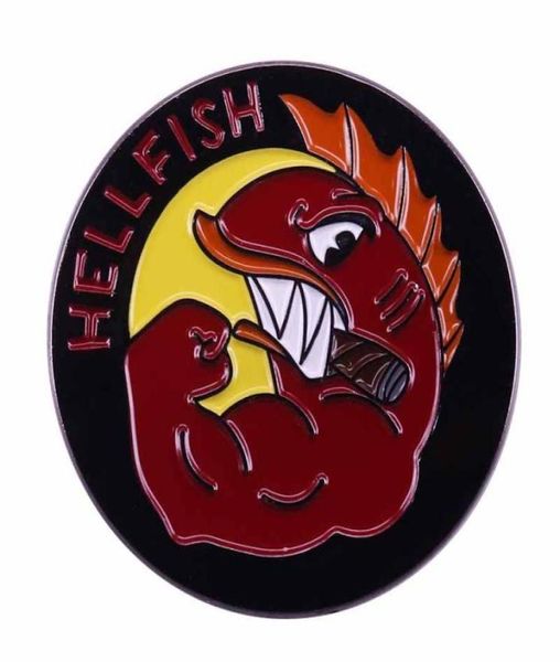 

flying hellfish morale brooch pins enamel metal badges lapel pin brooches jackets fashion jewelry accessories6270956, Blue