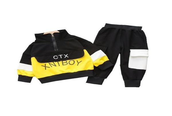 

new spring autumn children fashion clothes baby boys girls letter patchwork t shirt pants 2pcssets kids toddler tracksuit 2010234363091, White