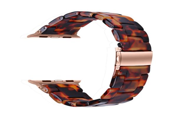 

apple watch resin band 40mm38mm 44mm42mm stylish replacement wristbands for iwatch series 654321se women men1238206, Black;brown