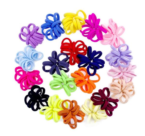 

bbay girls ponytail nylon hair band high elastic solid color towel hair ties kids hairband rubber band rope hair accessory 10pcsl7846961, Slivery;white