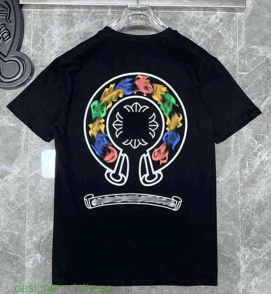 

classic t shirt heart fashion ch letter sanskrit cross pattern sweater t-shirts designers chromes pullover cotton tshirts 7fs, White;black