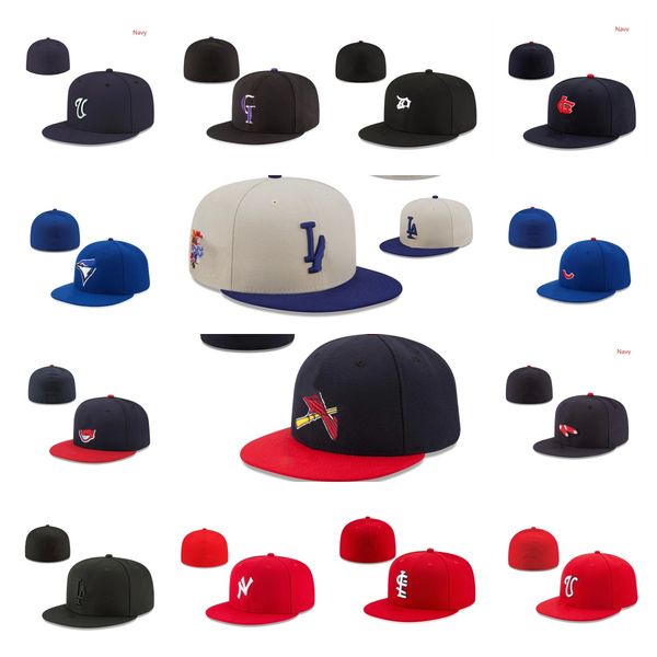

fashion fitted hats snapbacks ball designer fit hat embroidery adjustable baseball cotton caps all team logo sports hip hop closed mesh sun, Blue;gray