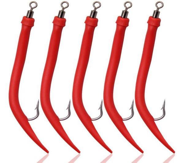 

145mm gummi makk eel lures 100 eel hooks with rubber tube bass cod norwegen sea boat wreck fishing2444752