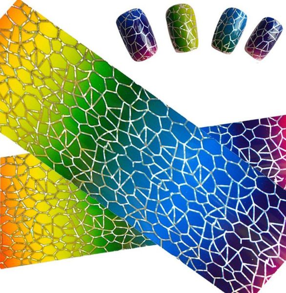 

focallure 100cmx4cm glitter laser nail foil sticker polish glue transfer adhesive decal diy beauty wraps nail decorations m021806920999, Black