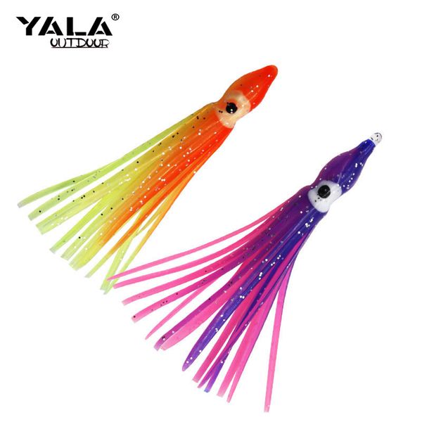 

5pcs/bag squid fishing lures trolling squid skirt saltwater fishing baits for tuna and gamefish rainbow wholesale fishing lures manufacturer
