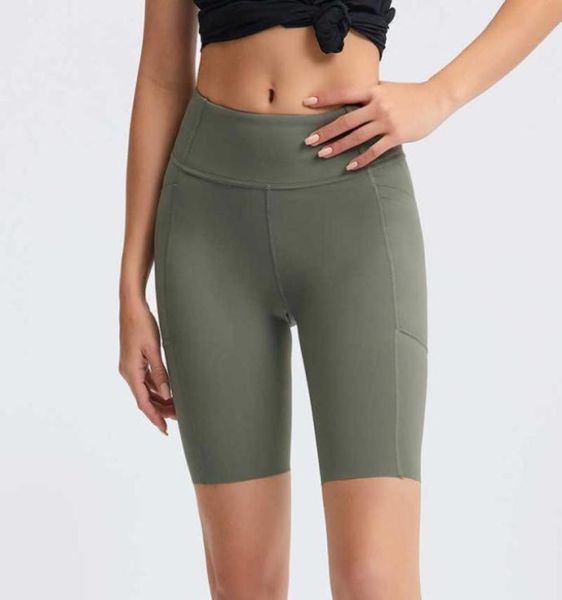 

yoga outfits 8039039 buttery soft high waist gym yoga shorts side pocket workout tummy control bike shorts running exercise 9817558059286, White;red