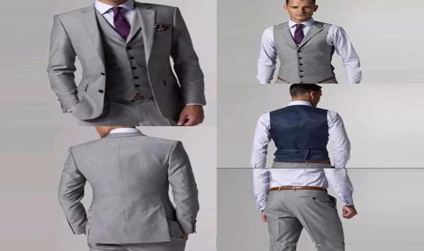 

customize slim fit groom tuxedos groomsmen light grey side vent wedding man suit men039s suits jacketpantsvesttie1563689, Black;gray