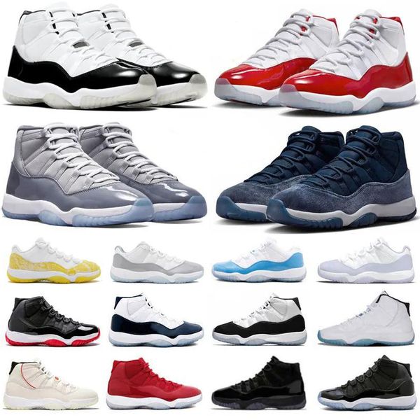 

11 cherry 11s basketball shoes men women cement grey yellow snakeskin midnight navy pure violet cap and gown bred 11 sports sneakers outdoor