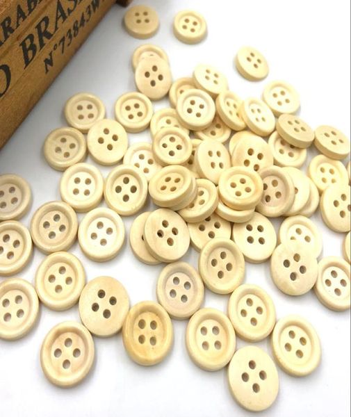 

500pcs 4 holes kid039s sewing wood buttons 15mm sewing craft mix lots wb1054526121, Blike;white