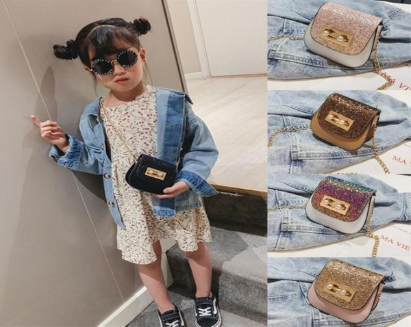 

baby sequin bags 5 colors kids princess glitter purse pu oneshoulder bag girls allmatch crossbody bag children designer handbag6539076, White