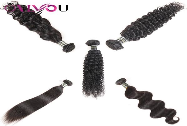 

brazilian unprocessed virgin hair bundle deals body wave straight deep wave kinky curly human hair bundles remy hair extensions sa3981313, Black