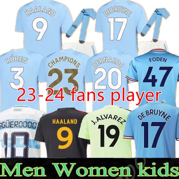 

22 23 24 erling haaland mans cities soccer jerseys kovacic phillips agueroooo anniversary grealish de bruyne foden 2023 2024 manchesters foo, Black;yellow