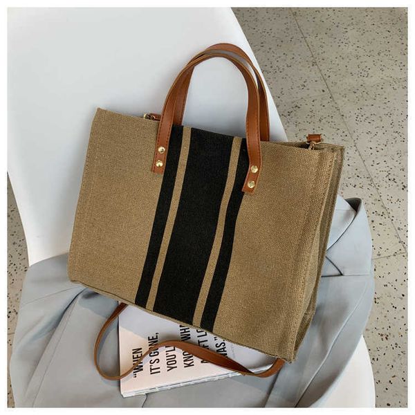 

women's bag new handheld briefcase large capacity commuting simple fashion one shoulder crossbody canvas bag