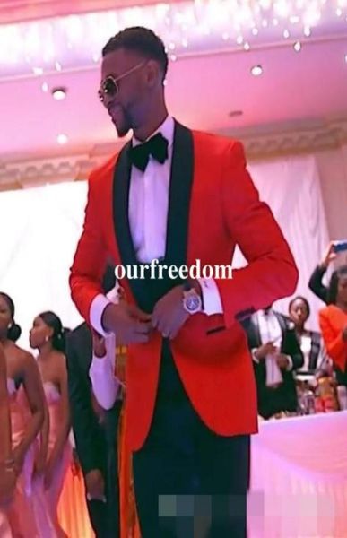 

classic style one button red groom tuxedos groomsmen men039s wedding prom suits bridegroom jacketpantsvestbow tie7023560, Black;gray