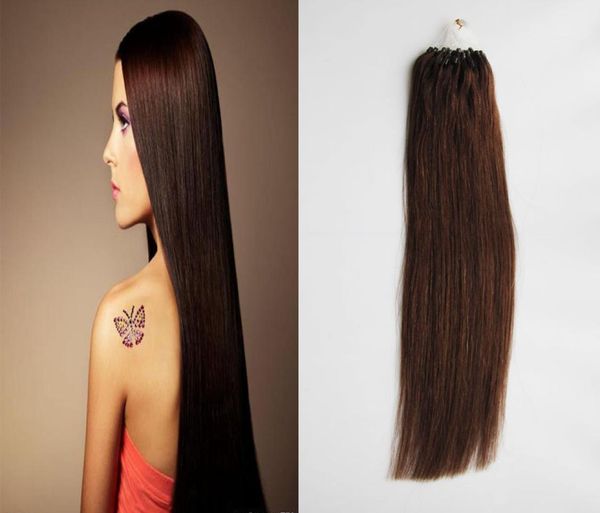 

100g straight loop micro ring hair 100 human micro bead links machine made remy hair extension 1gstand micro link human hair ext8620156, Black
