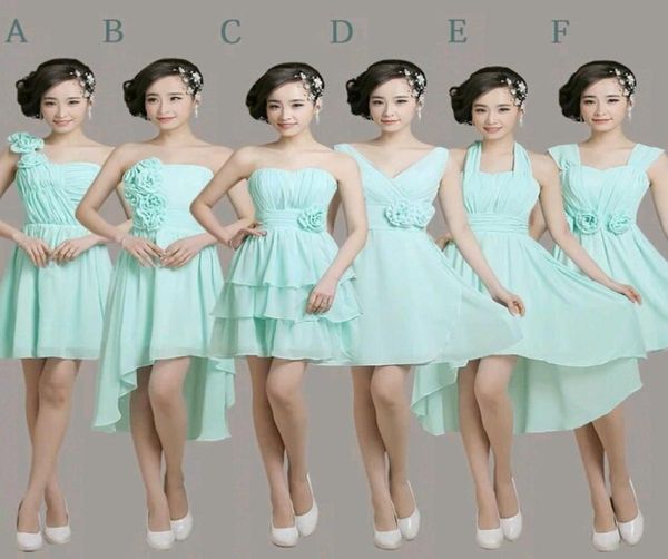 

pleated short chiffon junior bridesmaid dress with flower lace up 2020 new wedding guest dress ice blue gowns5956040, Blue;red