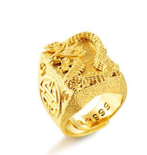 

gold ring no fade vietnam alluvial gold dragon rings adjustable fist knuckles rings jewelry for men9278582