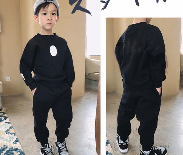 

2022 kids sport clothing sets fashion boys girls letter printed long sleeve sweatshirt jumpercasual trousers 2pcs children winter2459199, White