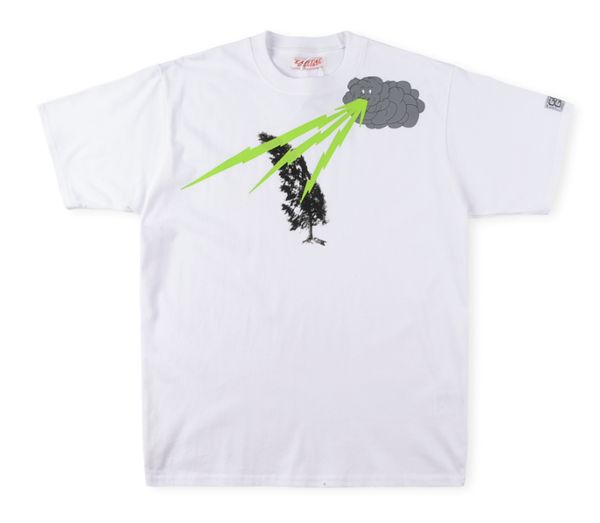 

2023ss t-shirt men women 1 big print t shirt oversized tee, Black;brown