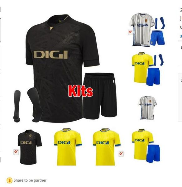 

2023 2024 cadiz fc soccer jerseys real zaragoza negredo camisetas de futbol lozano bodiger juan camiseta 23 24 men kids t.bongonda sobrino f, Black;yellow