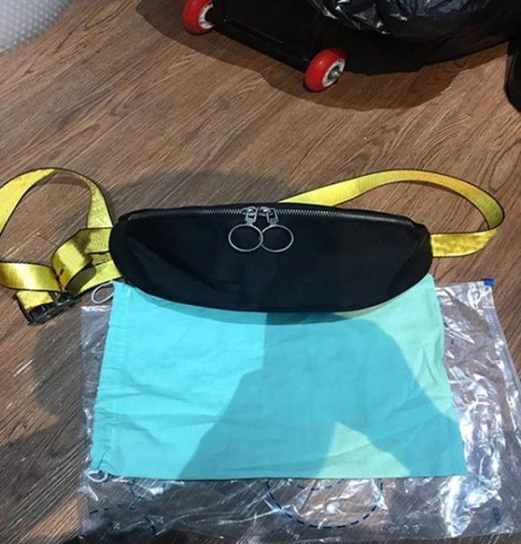 

2020ss mini men off yellow canvas belt high white shoulder bag pu chest bag waist bags multi purpose satchel shoulder bag messenge8306818
