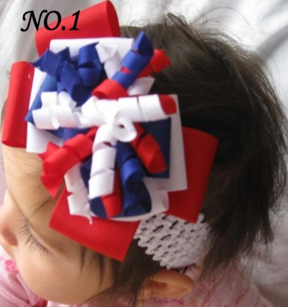 

24pcs 4th of july hair bows girl boutique hair bows patriotic bows fourth of july9394010, Slivery;white