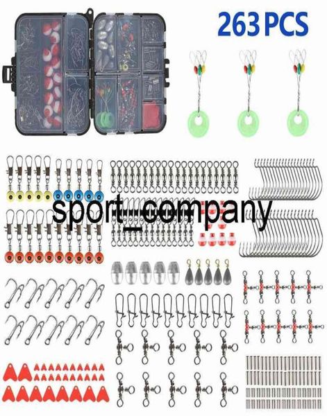 

new fishing hooks 263pcs fish tackle box fishing accessories case fish hook lure parts kit set1018943
