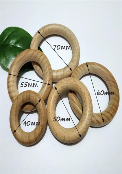 

nature beech wooden ring teether 4070mm baby infants teething round ring care product diy wooden teethers necklace bracelet makin6327957
