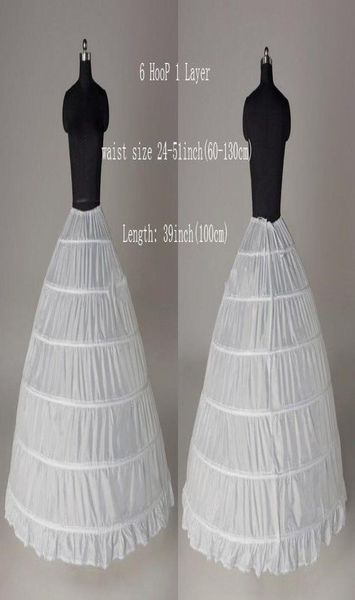 

2020 white 6 hoop slirt under wedding dresses puffy ball gowns crinoline petticoats bridal wedding accessories5506560