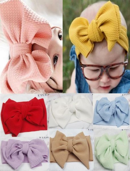 

baby girls big bow cross headbands kids hair bows elastic headwear headdress hair band headwrap turban knot children hair accessor4804125, Slivery;white