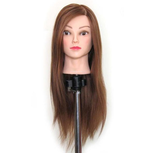 

salon brown hair hairdressing training head mannequin practice model clamp holder synthetic mannequin head5541540, White