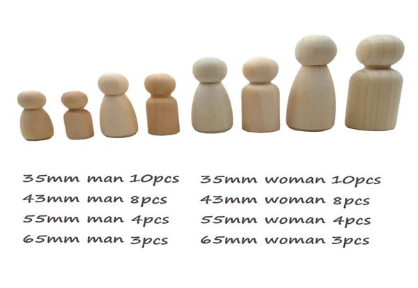 

wood peg dolls 50pcs maple wood unpainted family wooden dolls baby toy weddings dolls decor montessori toys baby teether 22987536418