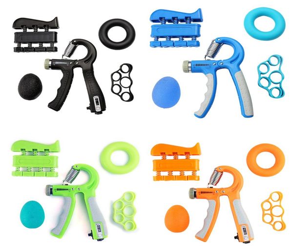 

5pcsset adjustable hand grip finger strengthener workout kit muscle recovery heavy gripper exerciser stress relief ball expander3256002