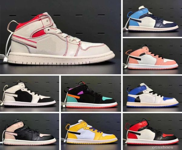 

2022 classic kids shoes youth athletic 1 sneaker for boy girls casual baby shoese size 24352886957, Black