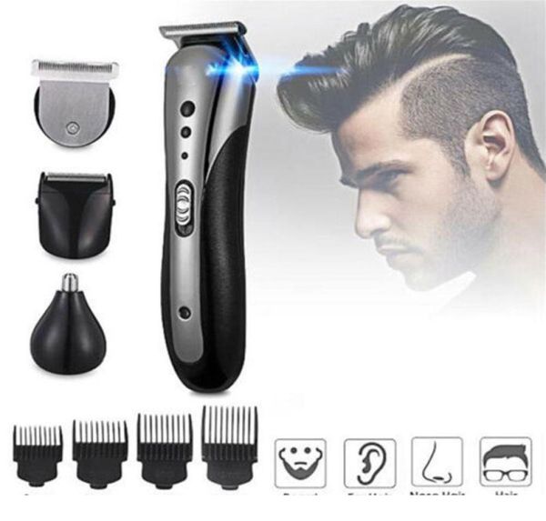 

3 in 1 electric hair clipper razor beard shaver nose hair cutter trimmer limit comb set rechargeable home groo jllvuj7669088, Silver
