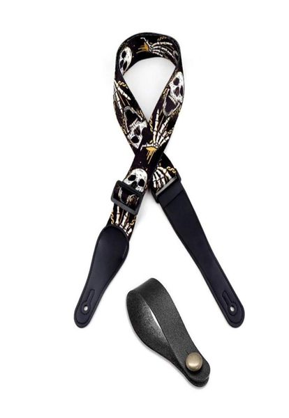 

guitar strap skull polyester woven 1 leather guitar head stock strap tie6914478