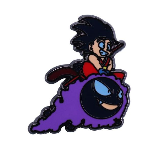 

cool goku gastlys hard enamel pin classic cartoon anime nostalgia fans collect medal badge accessories unique jewelry gift9444425, Blue