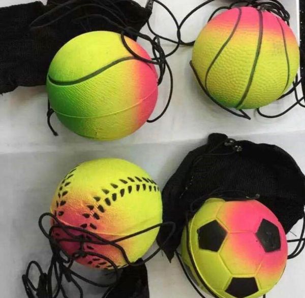 

portable wristband throw game elastic training antistress random color ball sports fitness 63mm bouncy fluorescent rubber ball ds05261813