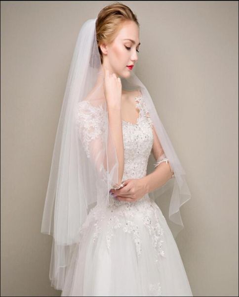 

two layers white soft tulle wedding bridal veils ankle length 2018 bridal039s veils wedding accessories9016264, Black